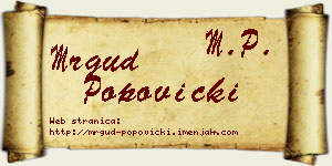 Mrgud Popovicki vizit kartica